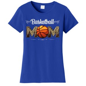 Basketball Mom Leopard Funny Ball Mom MotherS Day Mommy Women's T-Shirt