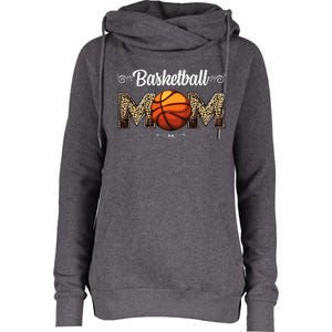 Basketball Mom Leopard Funny Ball Mom MotherS Day Mommy Womens Funnel Neck Pullover Hood