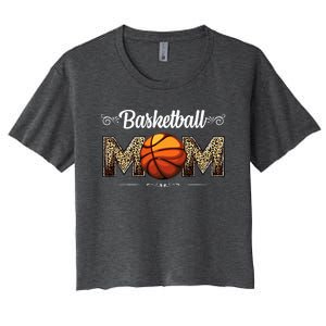 Basketball Mom Leopard Funny Ball Mom MotherS Day Mommy Women's Crop Top Tee