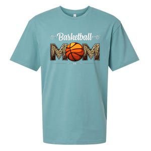 Basketball Mom Leopard Funny Ball Mom MotherS Day Mommy Sueded Cloud Jersey T-Shirt