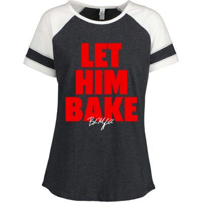 Baker Mayfield Let Him Bake Enza Ladies Jersey Colorblock Tee