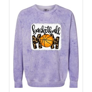 Basketball Mom Leopard Basketball Mama Colorblast Crewneck Sweatshirt