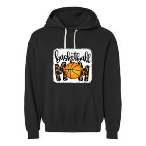 Basketball Mom Leopard Basketball Mama Garment-Dyed Fleece Hoodie