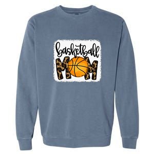 Basketball Mom Leopard Basketball Mama Garment-Dyed Sweatshirt