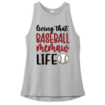 Baseball Memaw Life Baseball Grandma Memaw Gift Ladies PosiCharge Tri-Blend Wicking Tank