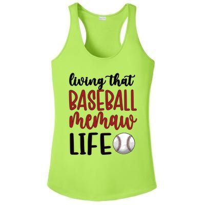 Baseball Memaw Life Baseball Grandma Memaw Gift Ladies PosiCharge Competitor Racerback Tank