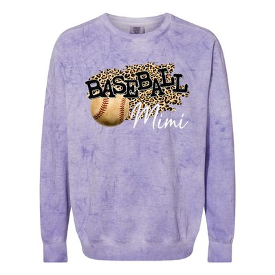 Baseball Mimi Leopard gift for Mother's Day Colorblast Crewneck Sweatshirt