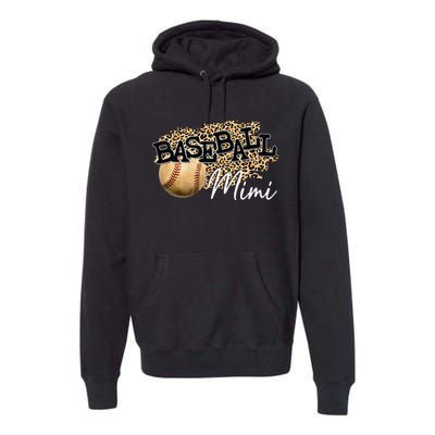 Baseball Mimi Leopard gift for Mother's Day Premium Hoodie