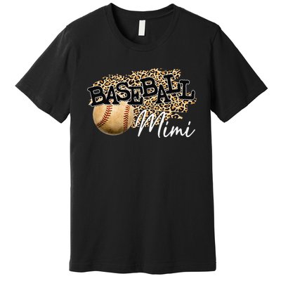 Baseball Mimi Leopard gift for Mother's Day Premium T-Shirt