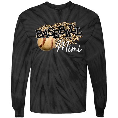 Baseball Mimi Leopard gift for Mother's Day Tie-Dye Long Sleeve Shirt