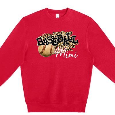 Baseball Mimi Leopard gift for Mother's Day Premium Crewneck Sweatshirt