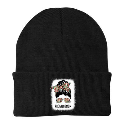 Bowling Mom Life Messy Bun Hair Bleached Great Gift Beanie