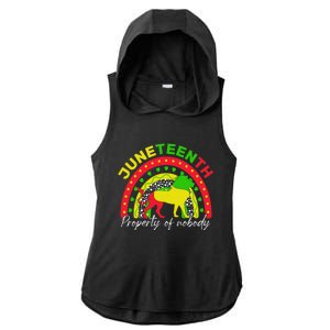 Boho Melanin Lion Black Juneteenth Property Of Nobody 1865 Ladies PosiCharge Tri-Blend Wicking Draft Hoodie Tank