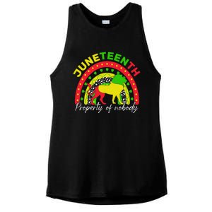 Boho Melanin Lion Black Juneteenth Property Of Nobody 1865 Ladies PosiCharge Tri-Blend Wicking Tank