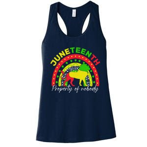 Boho Melanin Lion Black Juneteenth Property Of Nobody 1865 Women's Racerback Tank