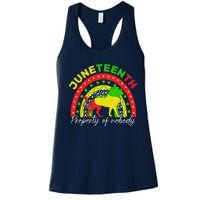 Boho Melanin Lion Black Juneteenth Property Of Nobody 1865 Women's Racerback Tank