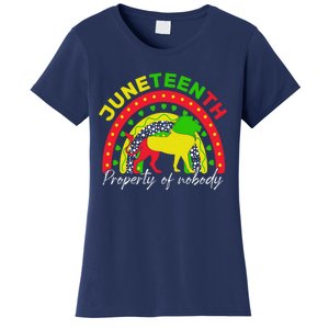 Boho Melanin Lion Black Juneteenth Property Of Nobody 1865 Women's T-Shirt