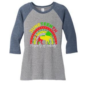 Boho Melanin Lion Black Juneteenth Property Of Nobody 1865 Women's Tri-Blend 3/4-Sleeve Raglan Shirt