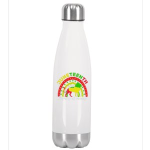 Boho Melanin Lion Black Juneteenth Property Of Nobody 1865 Stainless Steel Insulated Water Bottle