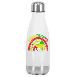 Boho Melanin Lion Black Juneteenth Property Of Nobody 1865 Stainless Steel Insulated Water Bottle