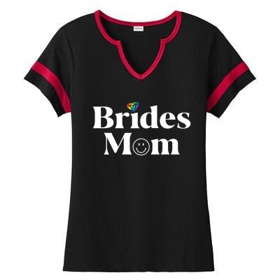 Brides Mom Lesbian Bachelorette Party Pride Beach Squad Gift Ladies Halftime Notch Neck Tee