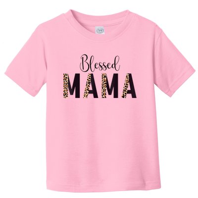 Blessed Mama Leopard Print Mom Thanksgiving Mothers Day Toddler T-Shirt