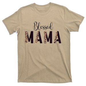 Blessed Mama Leopard Print Mom Thanksgiving Mothers Day T-Shirt