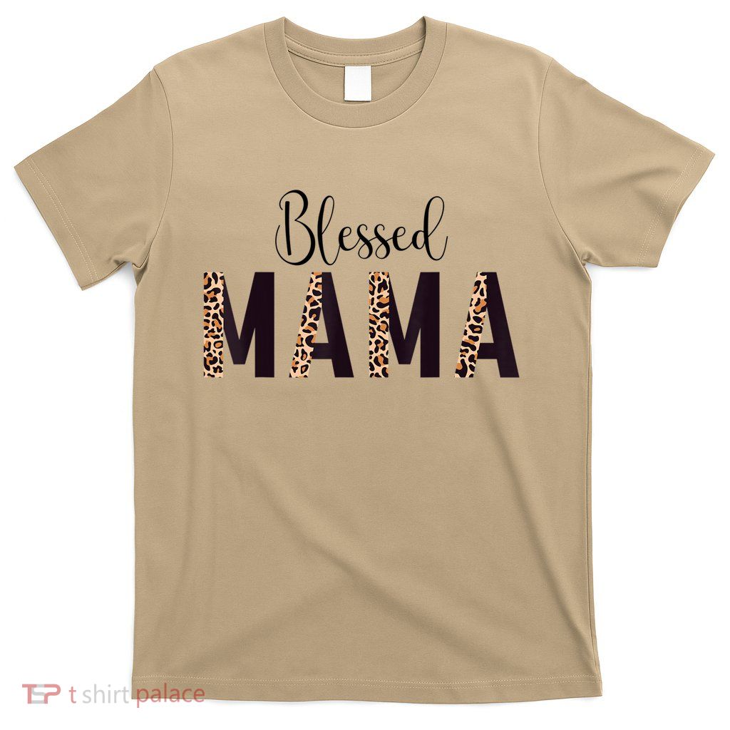 Blessed Mama Leopard Print Mom Thanksgiving Mothers Day T-Shirt