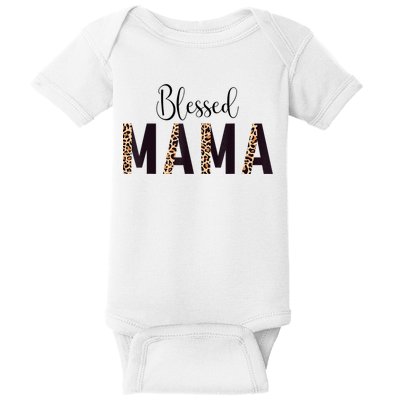 Blessed Mama Leopard Print Mom Thanksgiving Mothers Day Baby Bodysuit