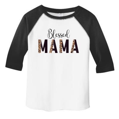 Blessed Mama Leopard Print Mom Thanksgiving Mothers Day Toddler Fine Jersey T-Shirt