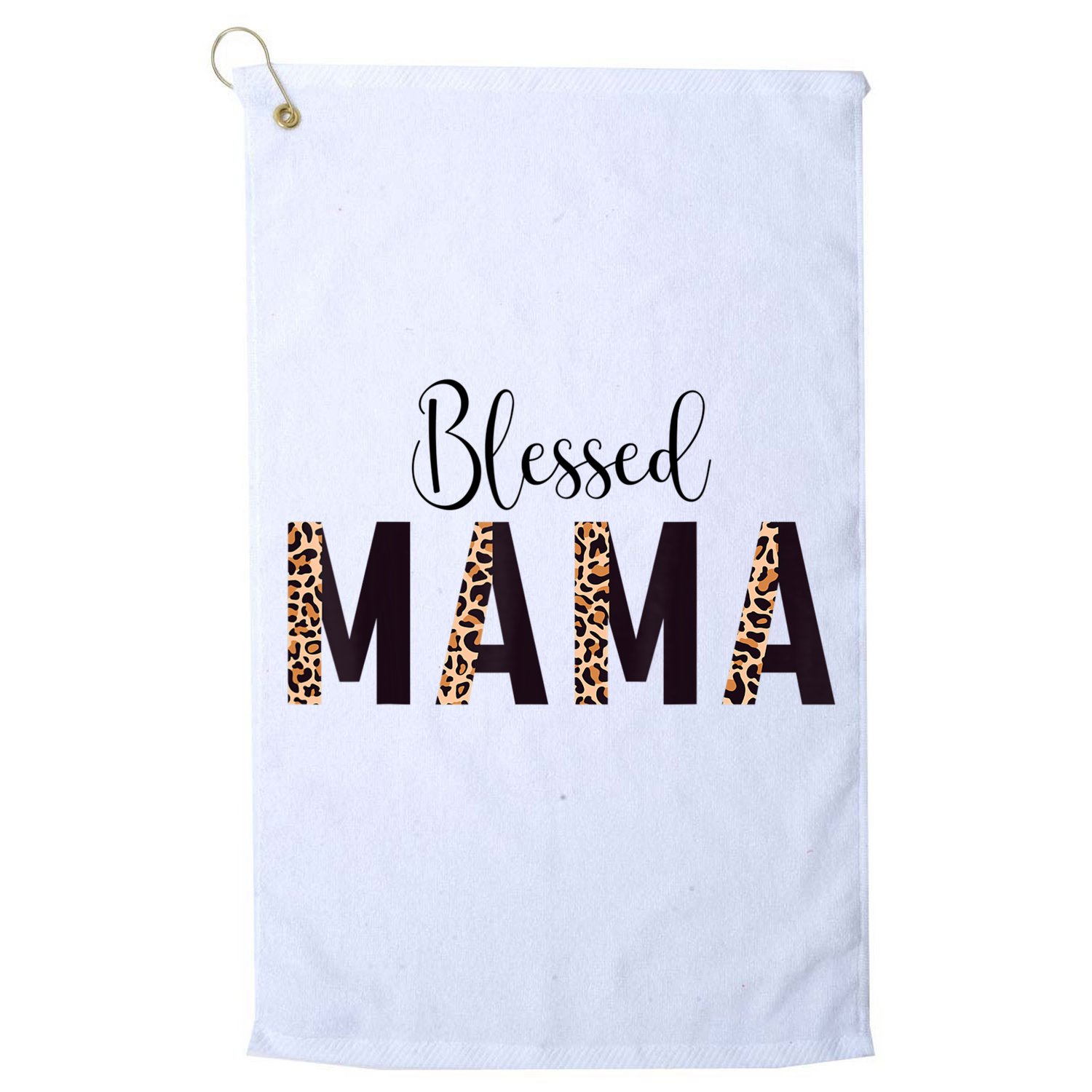 Blessed Mama Leopard Print Mom Thanksgiving Mothers Day Golf Towel