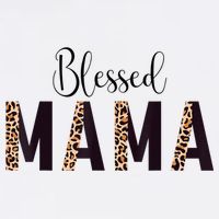 Blessed Mama Leopard Print Mom Thanksgiving Mothers Day Womens T-Shirt