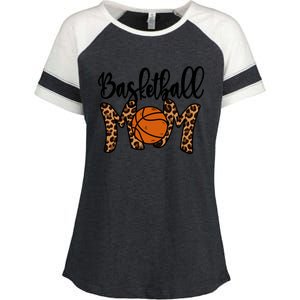 Basketball Mom Leopard Basketball Mama Mothers Day Mom Meaningful Gift Enza Ladies Jersey Colorblock Tee