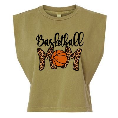 Basketball Mom Leopard Basketball Mama Mothers Day Mom Meaningful Gift Garment-Dyed Women's Muscle Tee