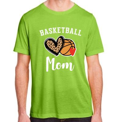 Basketball Mom Leopard Heart Gift Adult ChromaSoft Performance T-Shirt