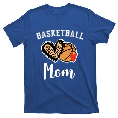 Basketball Mom Leopard Heart Gift T-Shirt