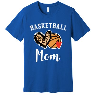 Basketball Mom Leopard Heart Gift Premium T-Shirt