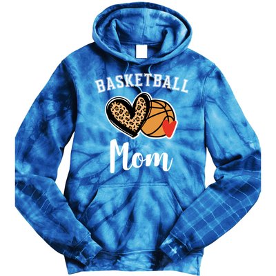 Basketball Mom Leopard Heart Gift Tie Dye Hoodie