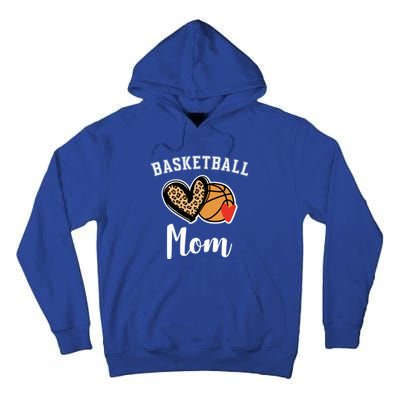 Basketball Mom Leopard Heart Gift Tall Hoodie