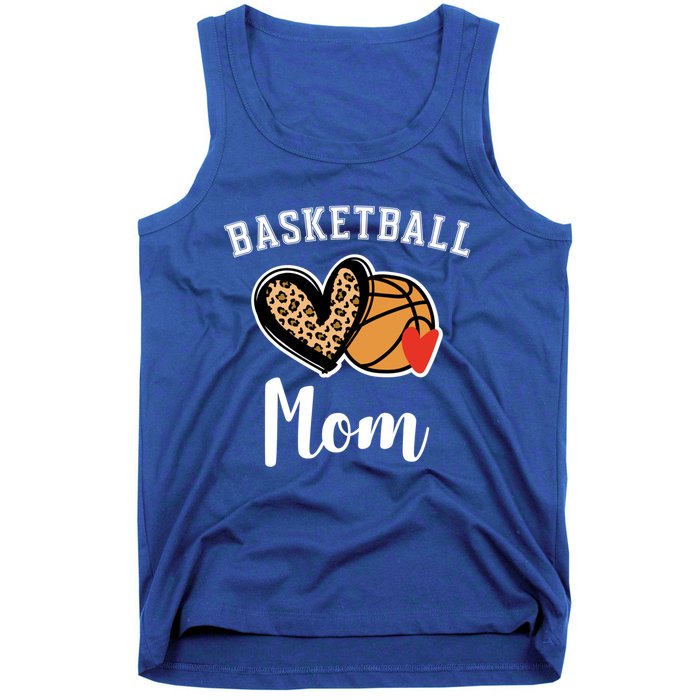 Basketball Mom Leopard Heart Gift Tank Top