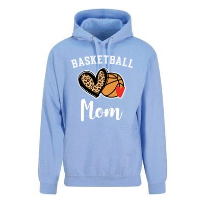 Basketball Mom Leopard Heart Gift Unisex Surf Hoodie