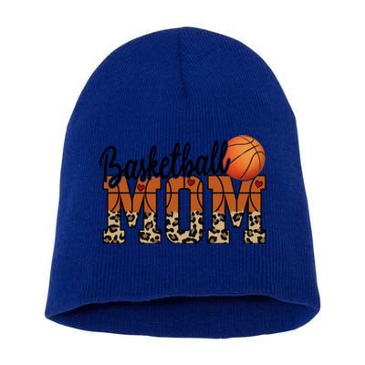 Basketball Mom Leopard Letters Design Cute Gift Short Acrylic Beanie