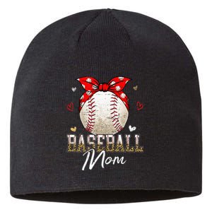 Baseball Mom Leopard Messy Bun Game Day Mothers Day Sustainable Beanie