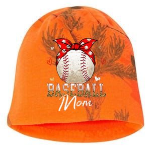 Baseball Mom Leopard Messy Bun Game Day Mothers Day Kati - Camo Knit Beanie