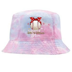 Baseball Mom Leopard Messy Bun Game Day Mothers Day Tie-Dyed Bucket Hat