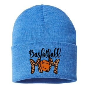 Basketball Mom Leopard Basketball Mama Mothers Day Mom Gift Sustainable Knit Beanie