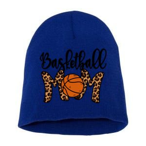 Basketball Mom Leopard Basketball Mama Mothers Day Mom Gift Short Acrylic Beanie