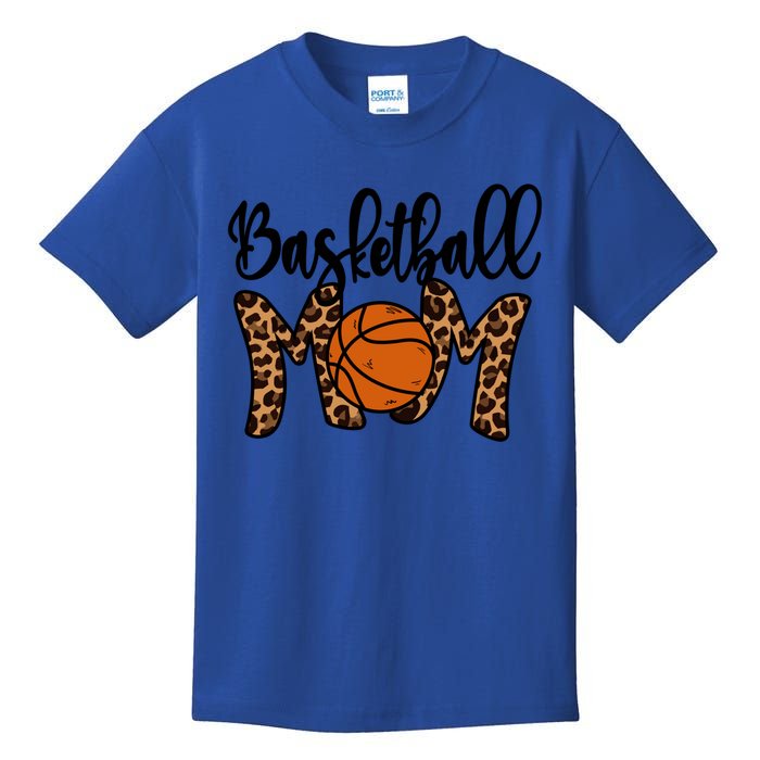 Basketball Mom Leopard Basketball Mama Mothers Day Mom Gift Kids T-Shirt