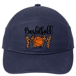 Basketball Mom Leopard Basketball Mama Mothers Day Mom Gift 7-Panel Snapback Hat