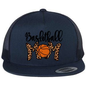 Basketball Mom Leopard Basketball Mama Mothers Day Mom Gift Flat Bill Trucker Hat